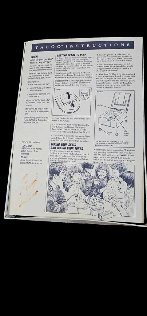 Taboo The Game of Unapeakable Fun Vintage Board Game