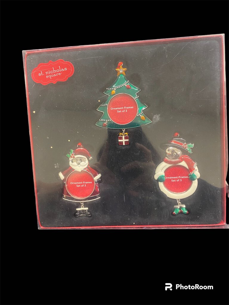 St. Nicholas Square Set of 3 Christmas Tree Ornament Frame