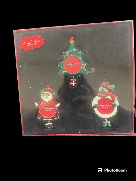 St. Nicholas Square Set of 3 Christmas Tree Ornament Frame