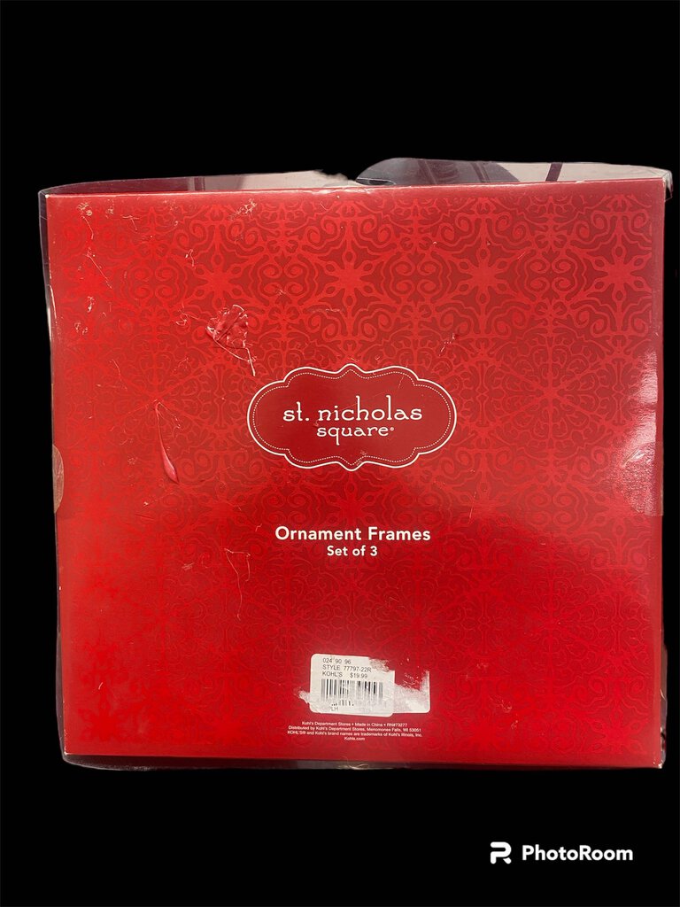 St. Nicholas Square Set of 3 Christmas Tree Ornament Frame
