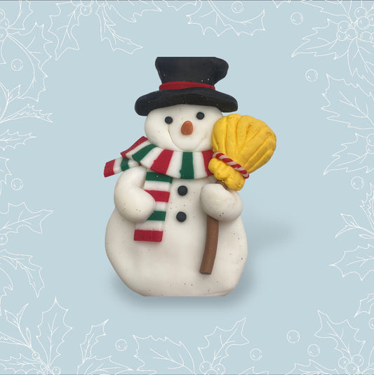 Polymer Clay Snowman Ornament 4"