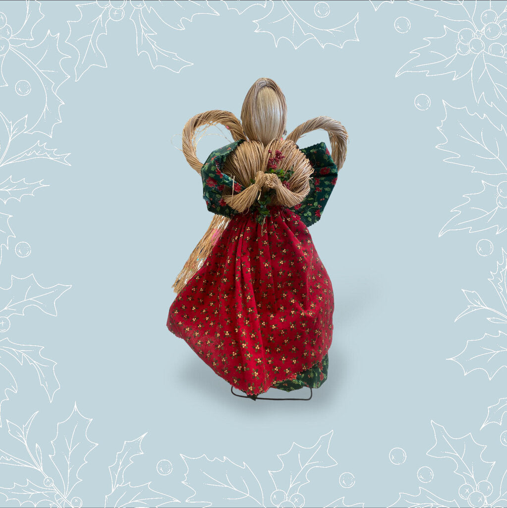 Straw Formed Angel Freestanding Doll Figure 19"