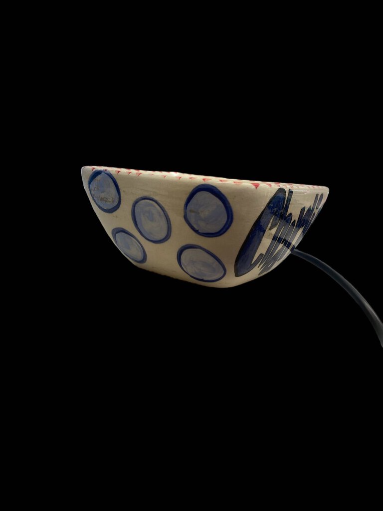 Hand Painted Ceramic "Charlie" Pet Dish 2.5"H x 5"Wx 5"D