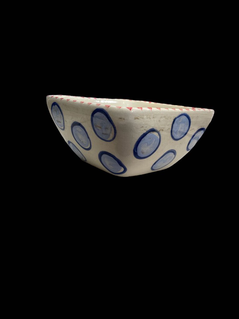 Hand Painted Ceramic "Charlie" Pet Dish 2.5"H x 5"Wx 5"D