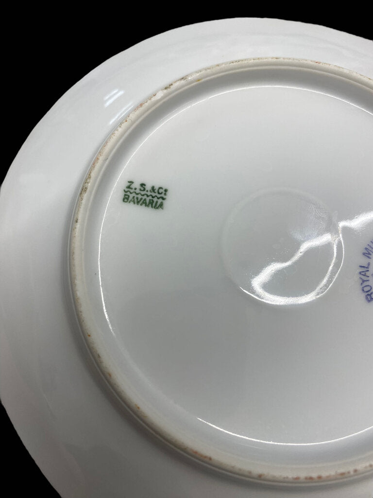 Vintage 6" Royal Munich Pink Rose Porcelin Plate Gold Rimmed