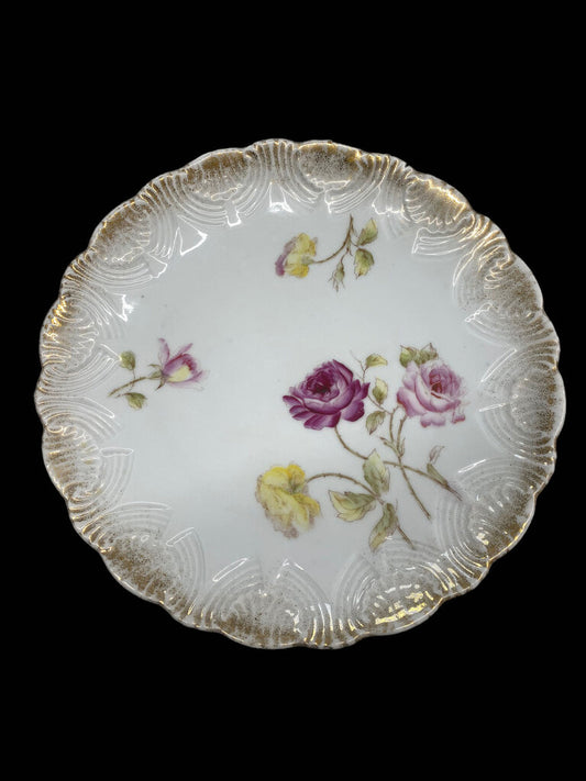 Vintage Dresden 9" Plate Gold Rimmed