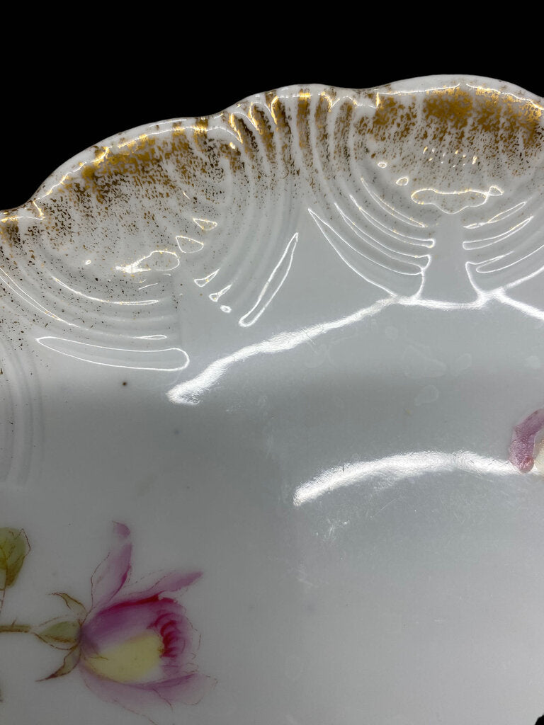 Vintage Dresden 9" Plate Gold Rimmed