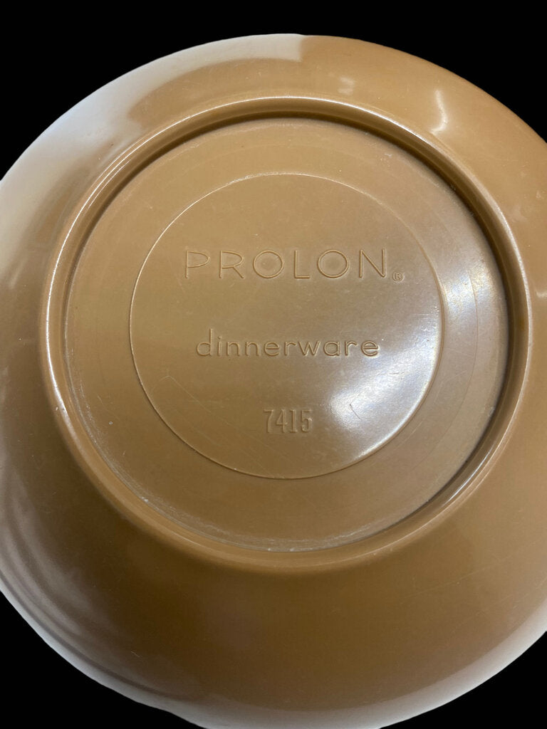 Vintage Prolon Melamine Bowls # 7415 Dinnerware Moca Brown Set 6