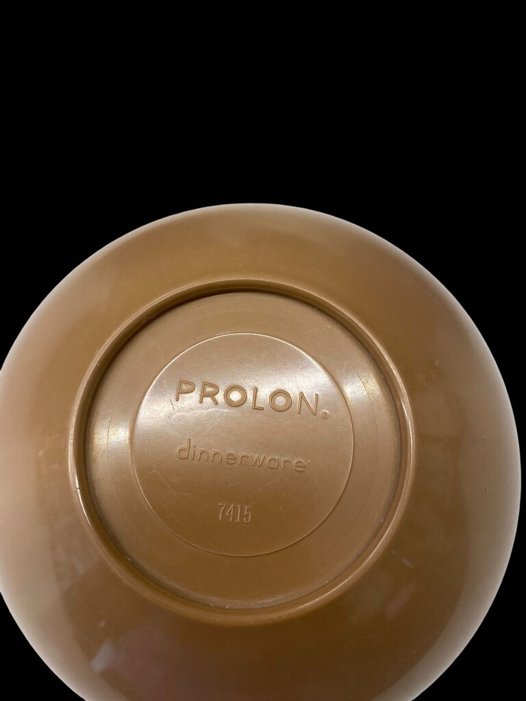 Vintage Prolon Melamine Bowls # 7415 Dinnerware Moca Brown Set 6
