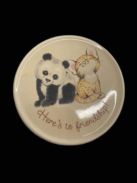Vintage Mug Mate Panda and Cheeta Porcelin Mug Lid