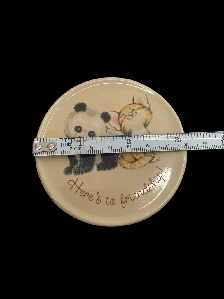 Vintage Mug Mate Panda and Cheeta Porcelin Mug Lid