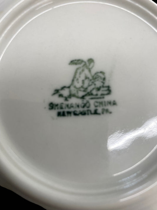 Vintage Shenango China Green Restaurant Stripes Saucer Plate Set of 2