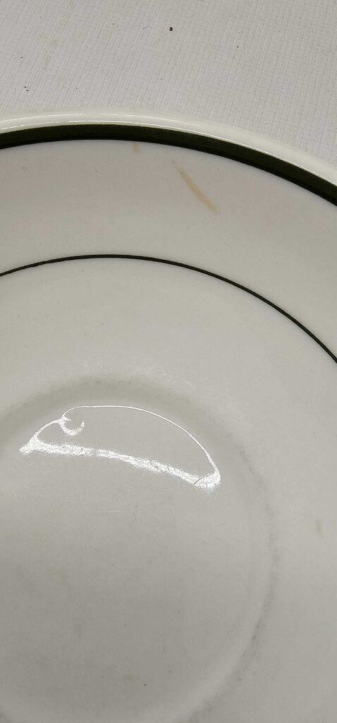 Vintage Shenango China Green Restaurant Stripes Saucer Plate Set of 2