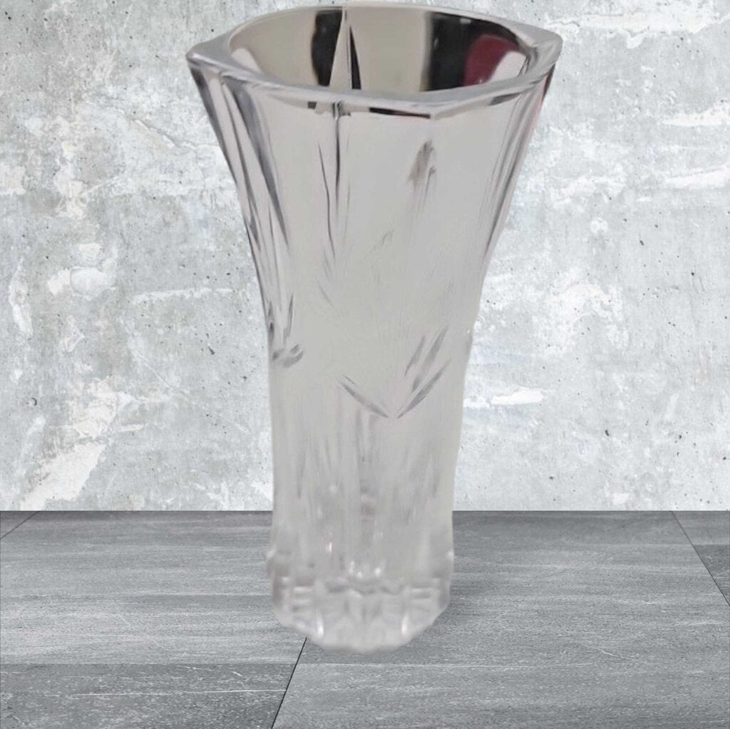 Crystal Glass Pillar Vase 6.5" x 2.75"