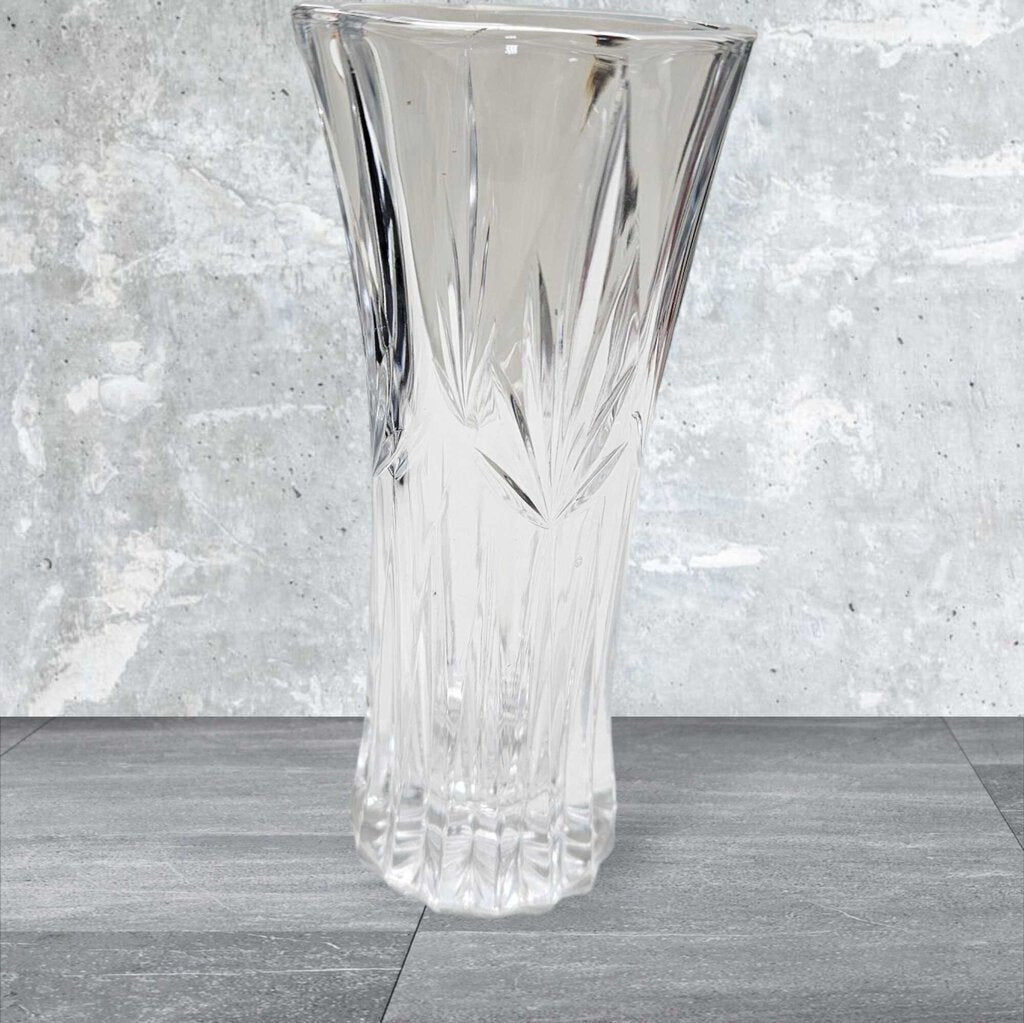 Crystal Glass Pillar Vase 6.5" x 2.75"
