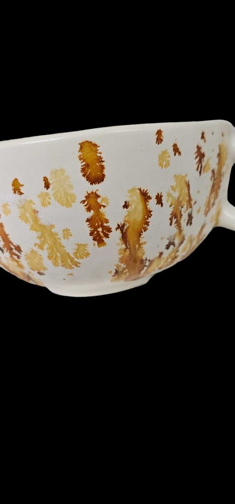 Drip Glaze Ceramic Coffee Soup Mug Cup Vintage 1974 Burnt Orange Handmade