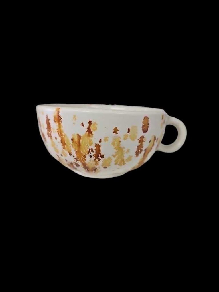 Drip Glaze Ceramic Coffee Soup Mug Cup Vintage 1974 Burnt Orange Handmade