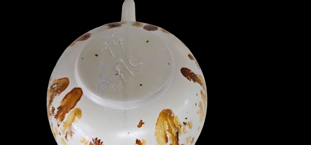 Drip Glaze Ceramic Coffee Soup Mug Cup Vintage 1974 Burnt Orange Handmade