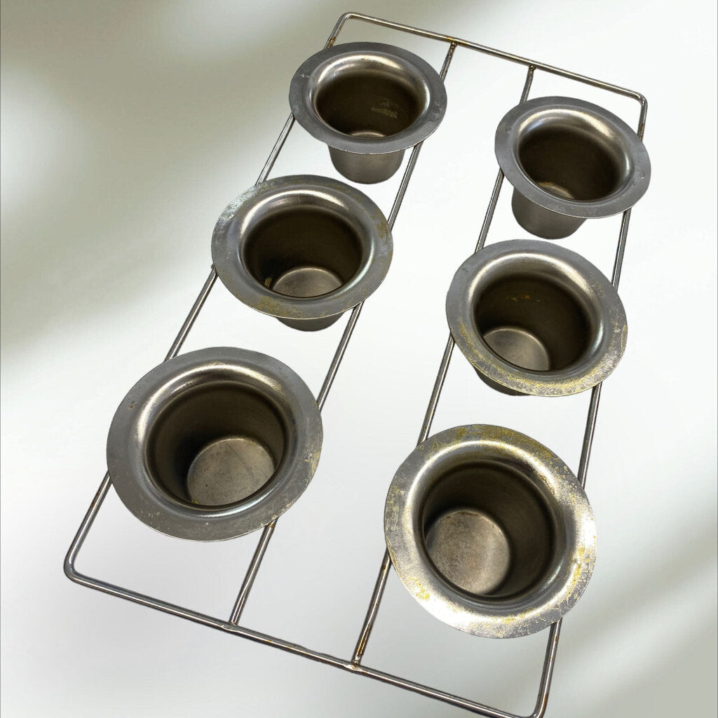 Vintage Metal Popover Pan 6 cup Rowoco