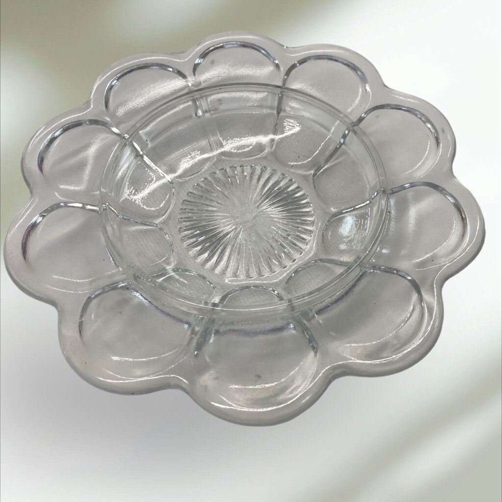 Vintage Clear Pressed Glass Covered Butter, Cheese, Candy Dish