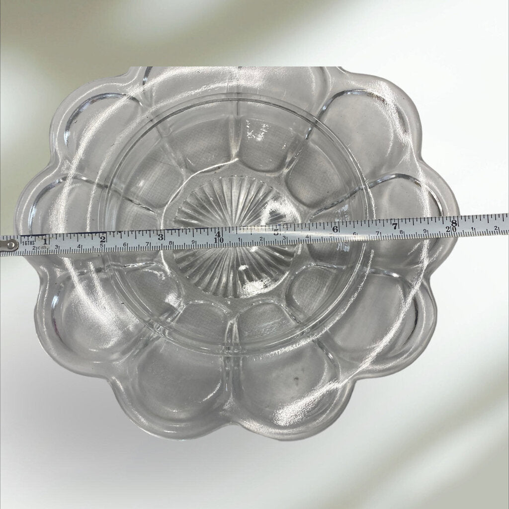 Vintage Clear Pressed Glass Covered Butter, Cheese, Candy Dish