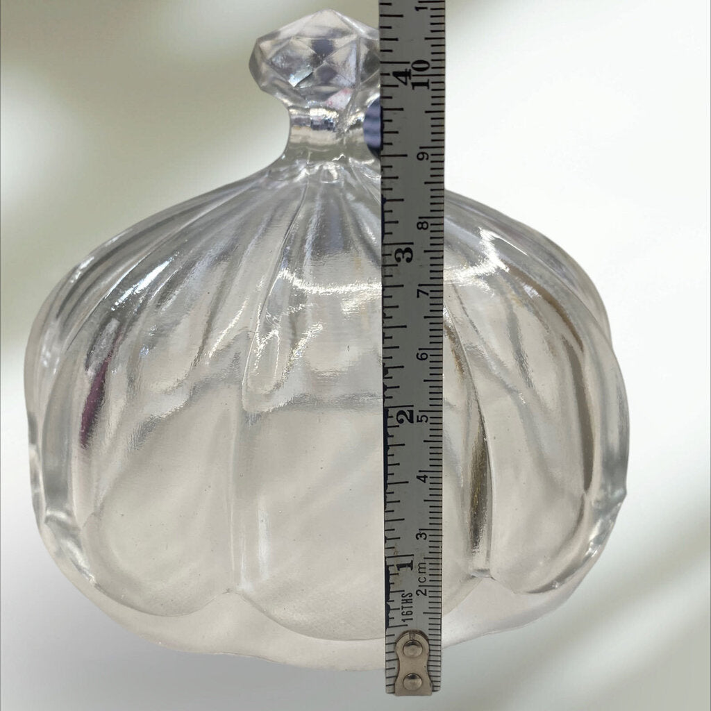 Vintage Clear Pressed Glass Covered Butter, Cheese, Candy Dish
