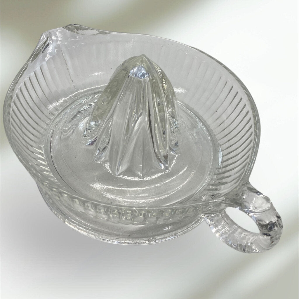 Vintage Clear Ribbed Glass Citrus Juicer
