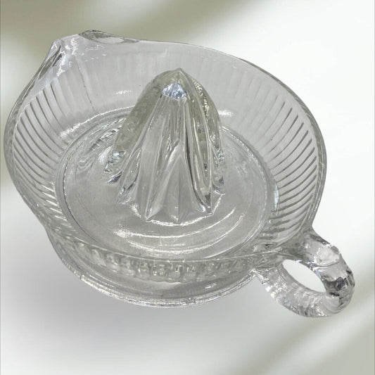 Vintage Clear Ribbed Glass Citrus Juicer