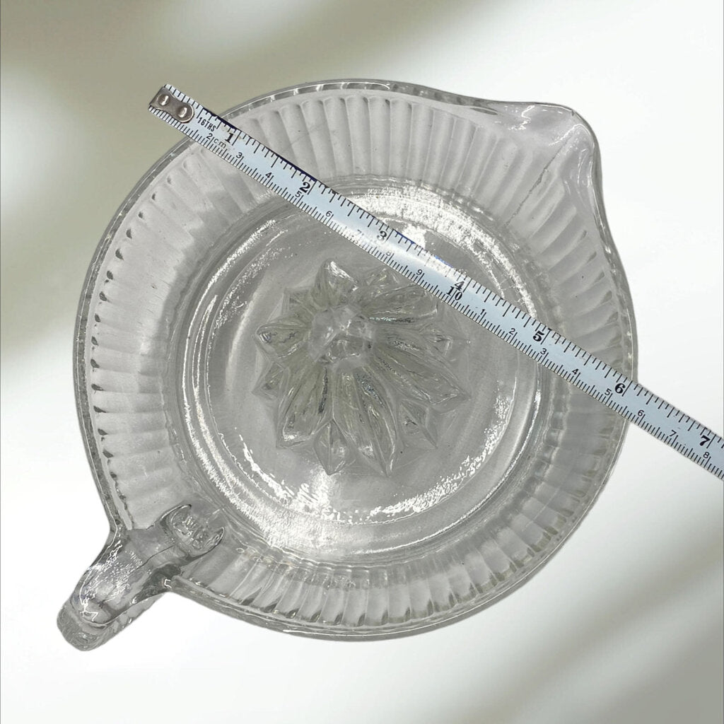 Vintage Clear Ribbed Glass Citrus Juicer
