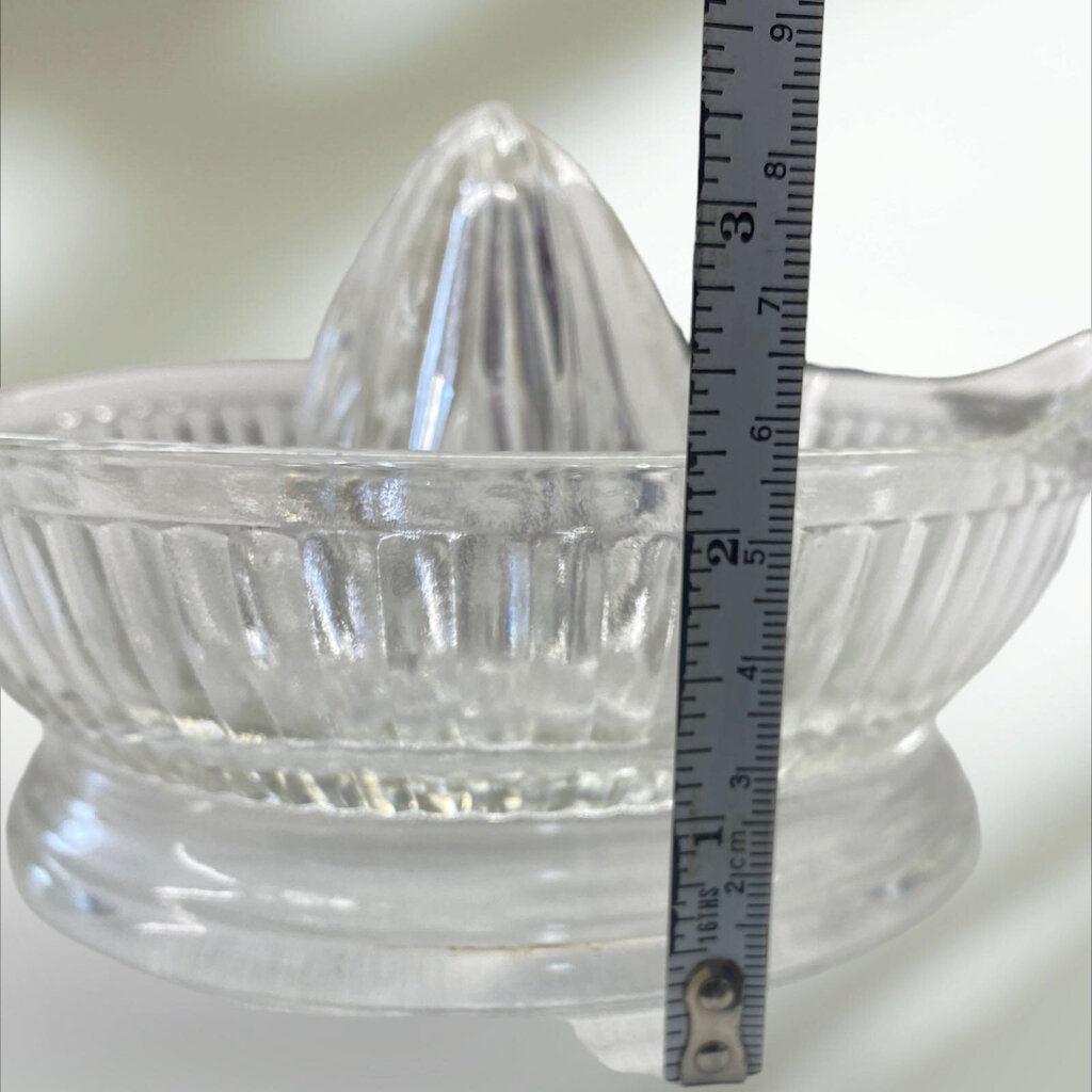 Vintage Clear Ribbed Glass Citrus Juicer