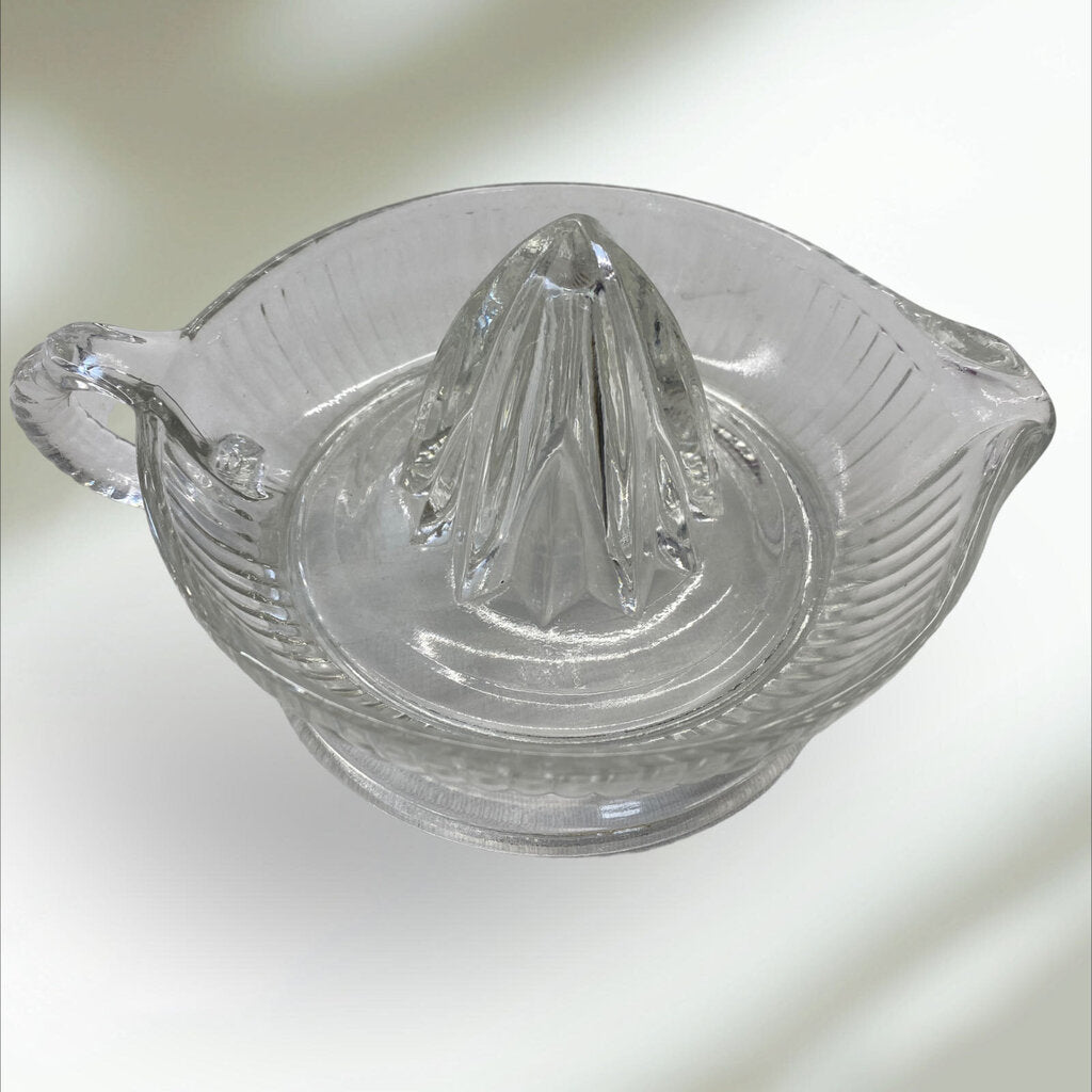 Vintage Clear Ribbed Glass Citrus Juicer
