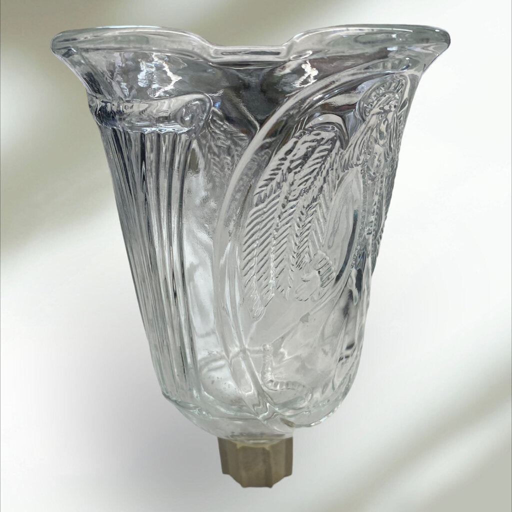 Vintage Homco Glass Embossed Angel Votive Cup Peg Candle Holder Sconce