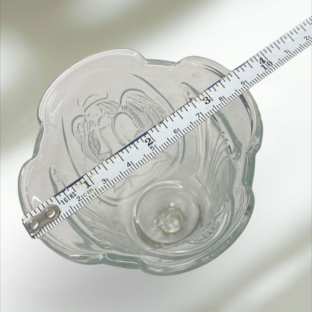 Vintage Homco Glass Embossed Angel Votive Cup Peg Candle Holder Sconce