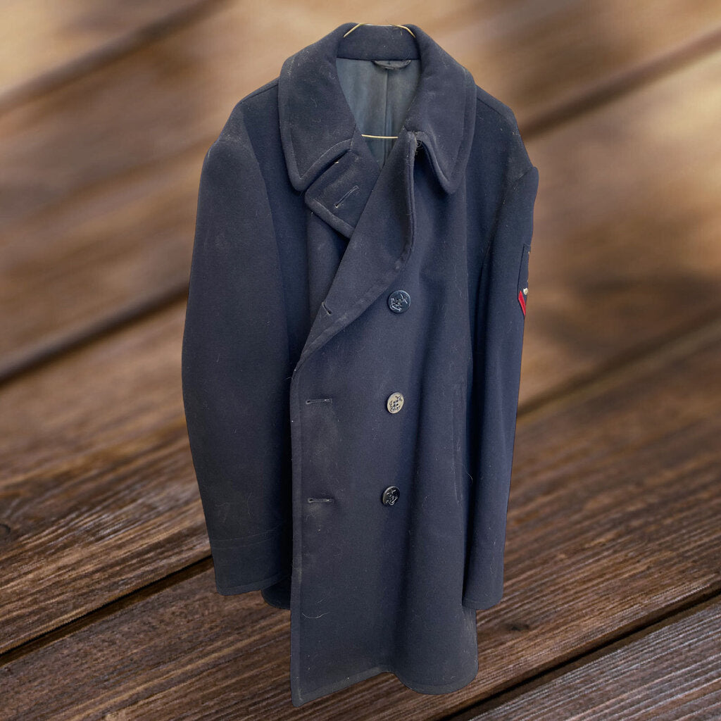 Navy 100% Wool Dress Coat size 50