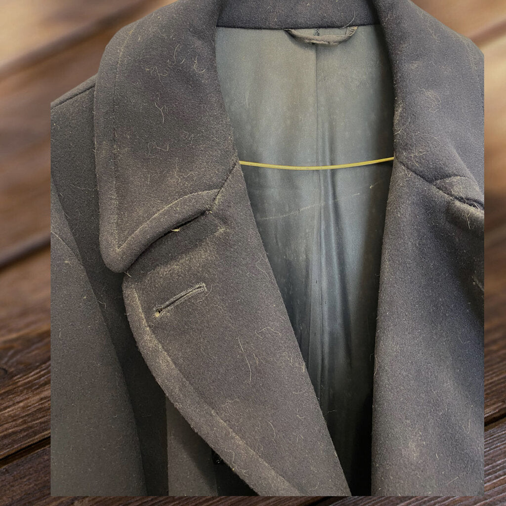 Navy 100% Wool Dress Coat size 50