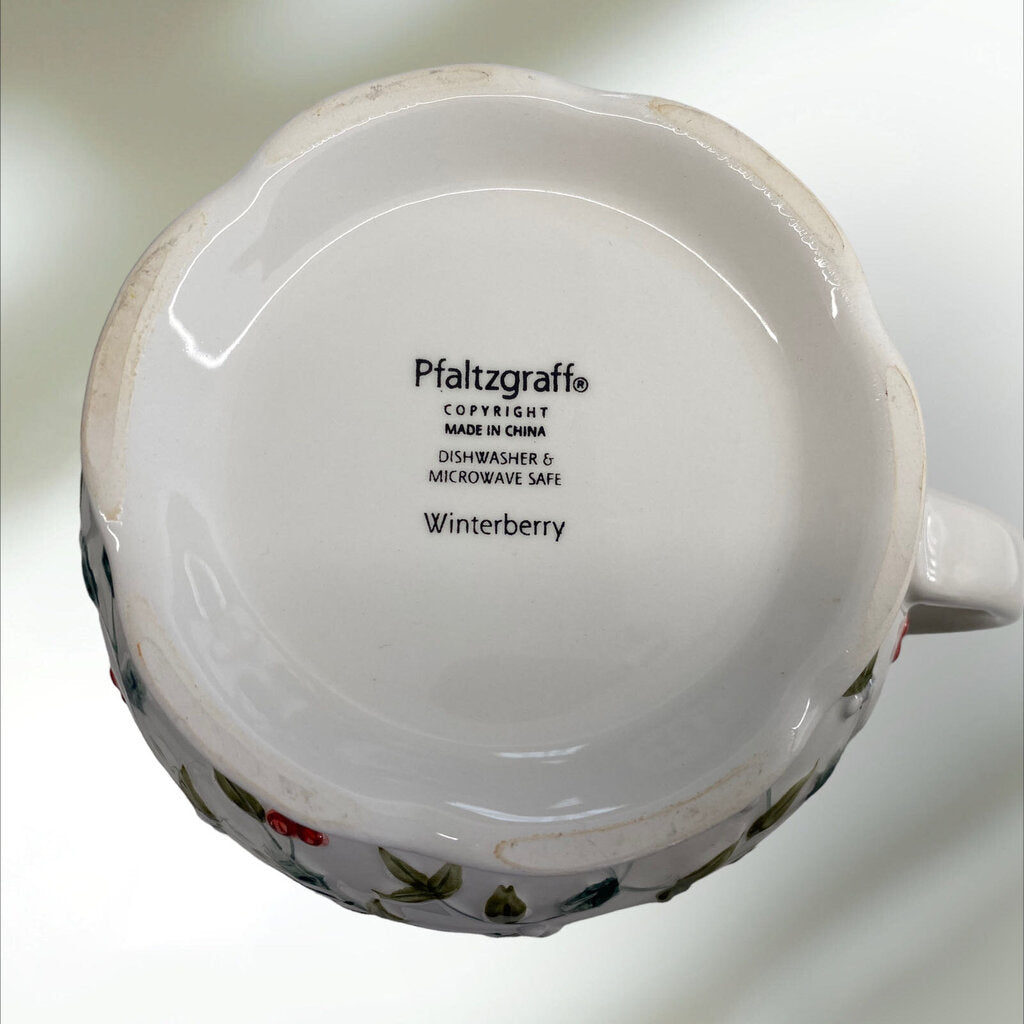 Pfaltzgraff Winterberry Personal Ceramic Clay Tea Pot & Infuser