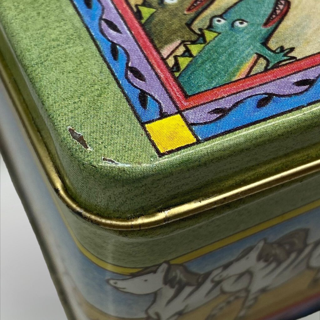VINTAGE 1984 Mary Engelbreit Noah's Ark Tin Storage Container Box