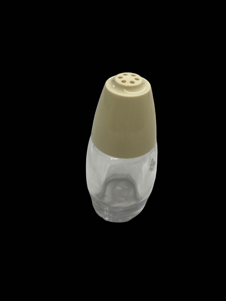 Vintage Gemco Glass Salt and Pepper Shaker with a Silver/ Cream lid