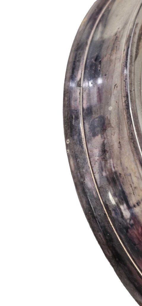 Vintage Silver Rimmed Etched Mirror Plate Coaster