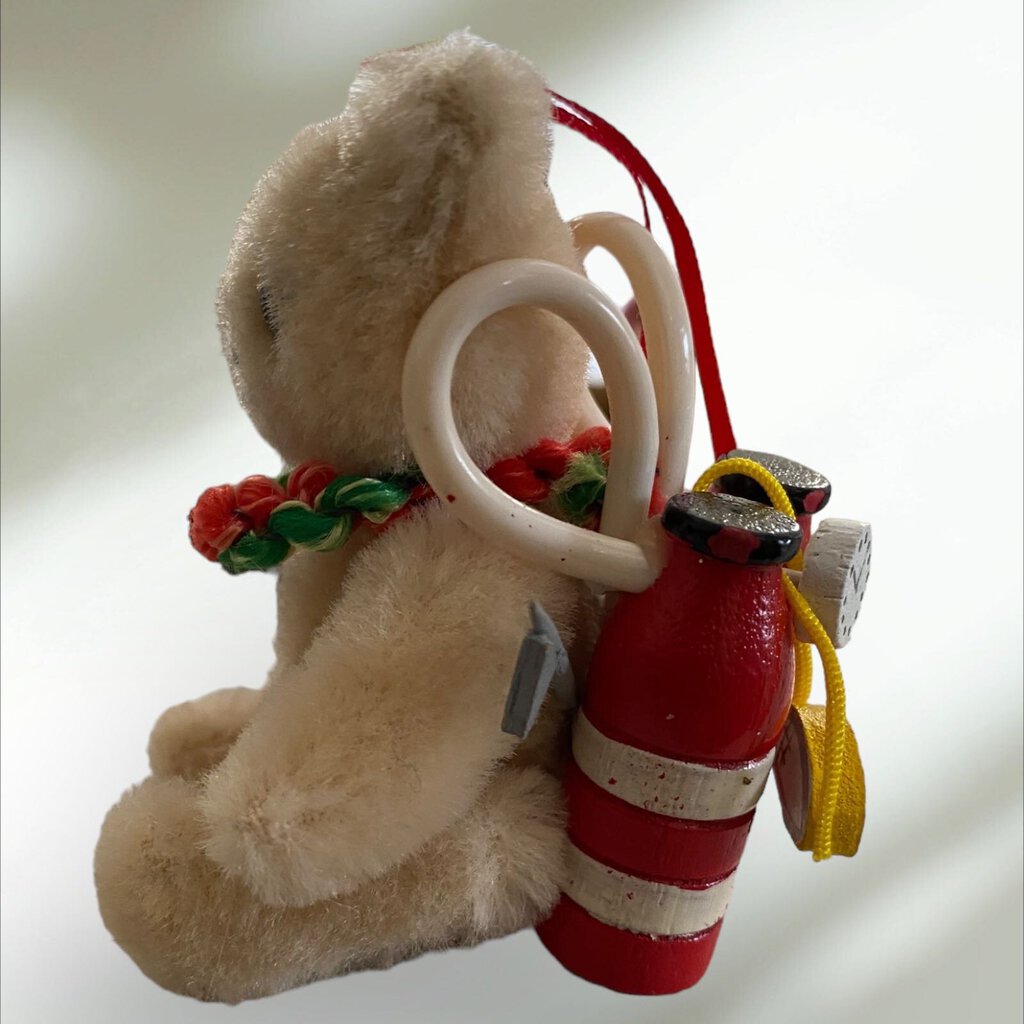 Scuba Diving Bear Orniment 4" Tall