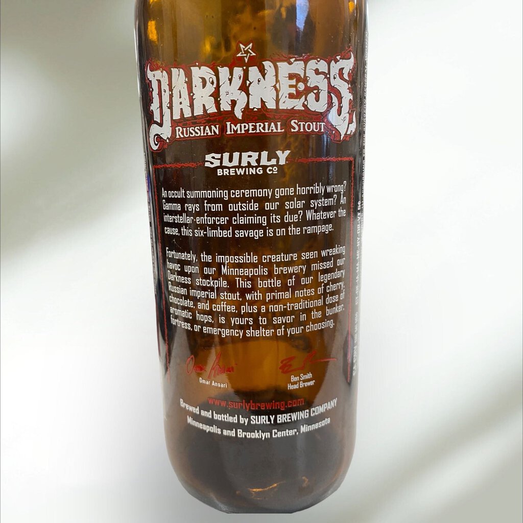 Surly Brewing Co Horror Art Bottle Darkness Russian Imperial Stout
