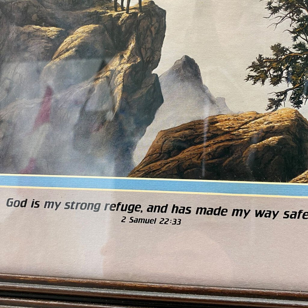 Vintage Ram Sheep Religious Text Photo Print Portrait Dicksons Seymour Indiana