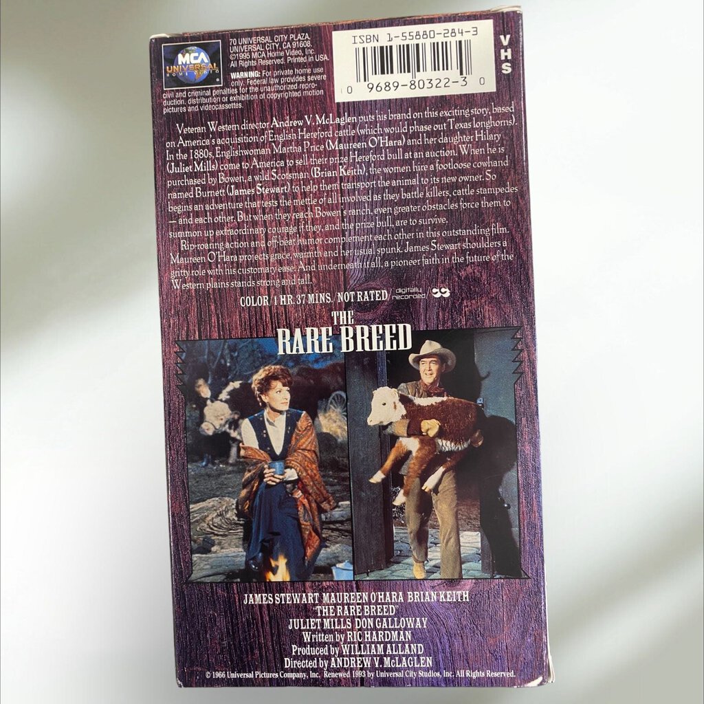 The Rare Breed Western Collection VHS Tape