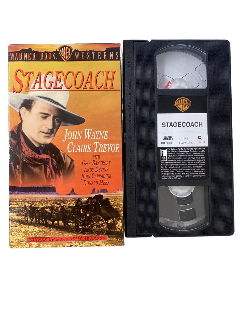 STAGECOACH- John Wayne, Claire Trevor Warner Bros. Westerns VHS