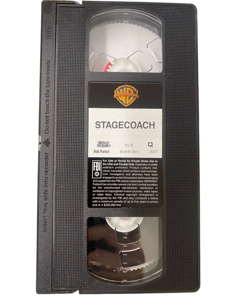 STAGECOACH- John Wayne, Claire Trevor Warner Bros. Westerns VHS