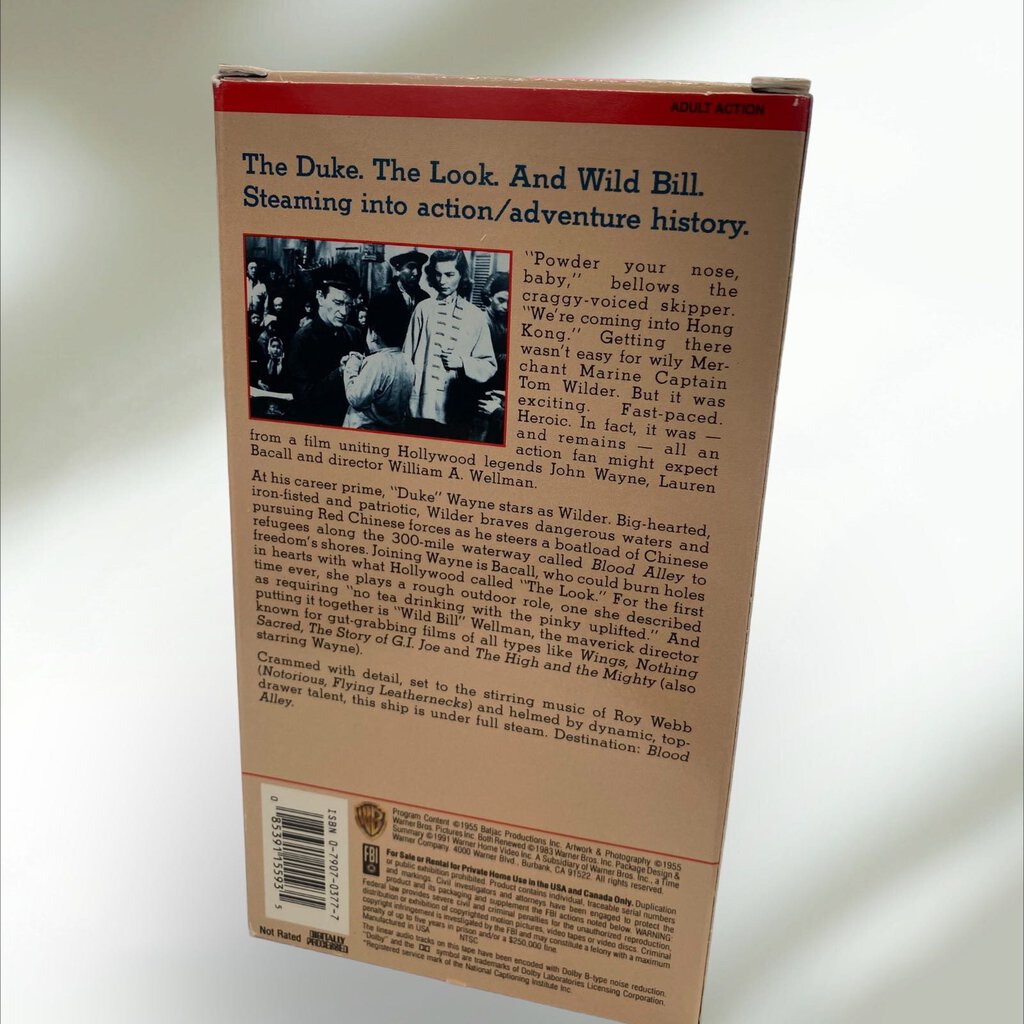 Blood Alley John Wayne Lauren Bacall VHS Tape