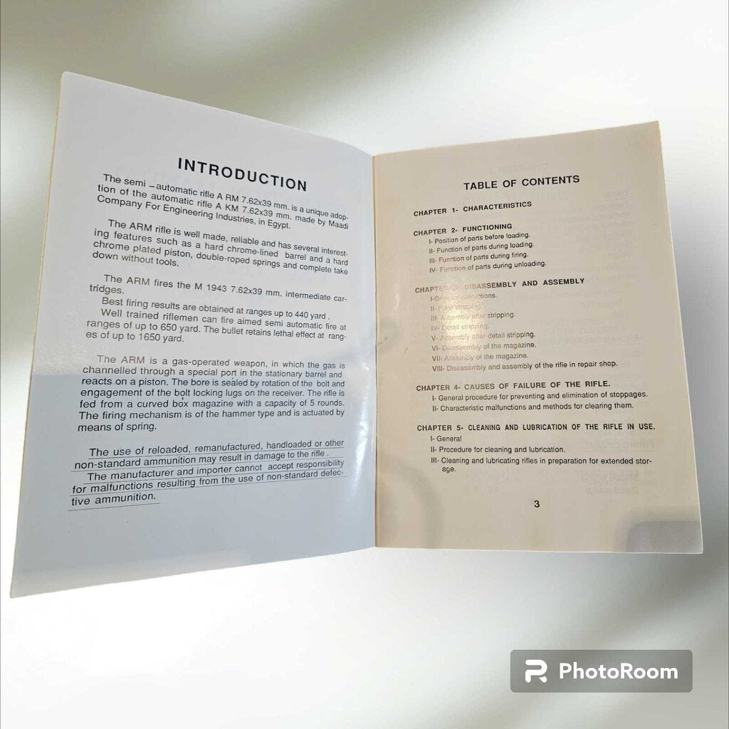 Operation Manual Of Semi-Automatic Rifle Type ARM