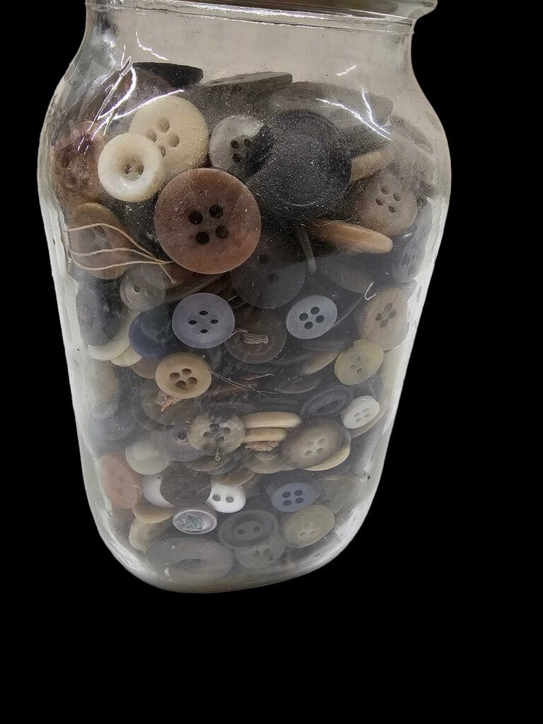 Vintage Buttons Quart Sized Atlas Canning JAR Full
