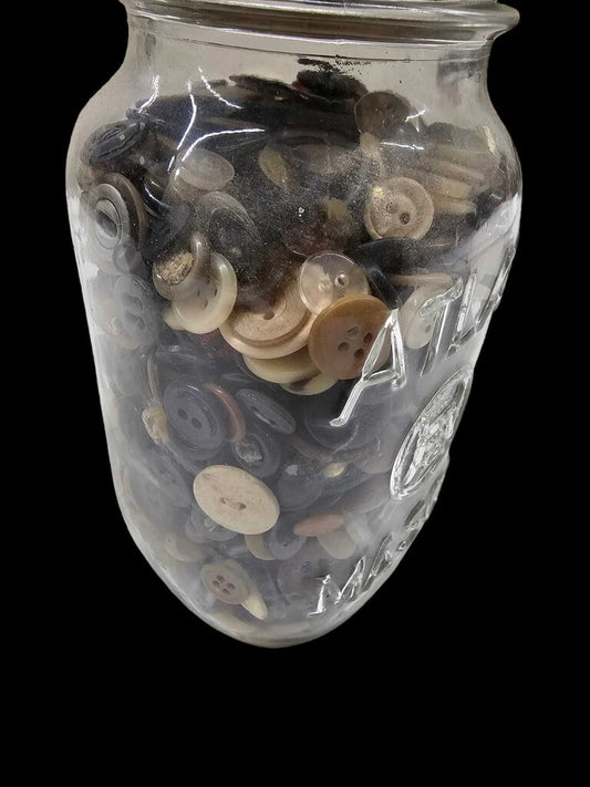 Vintage Buttons Quart Sized Atlas Canning JAR Full