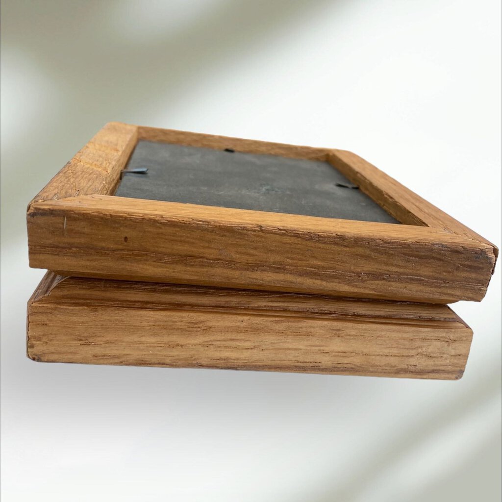 Solid Oak Double Photo Frame with Hinges 3 1/2 x 5in